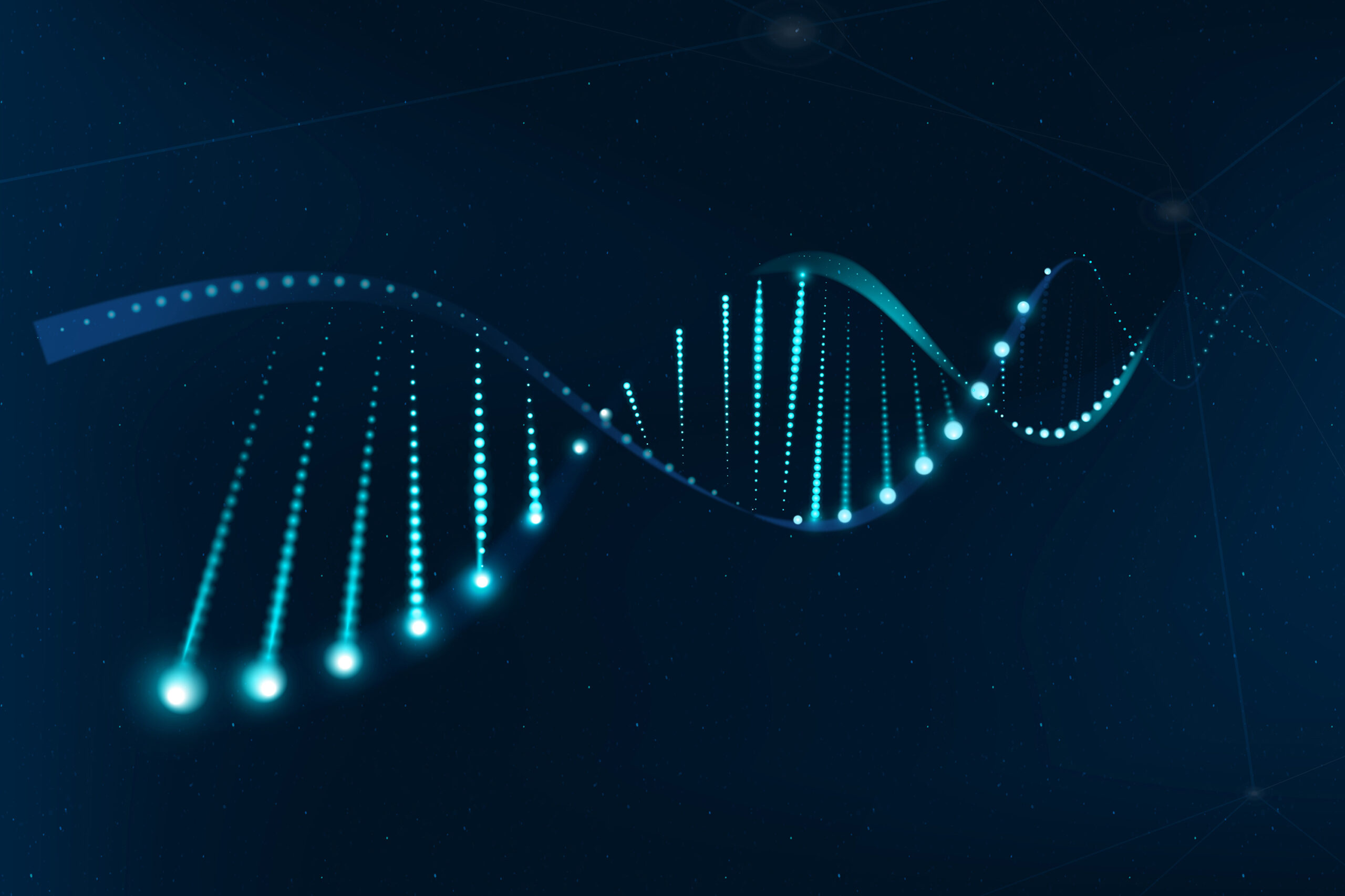 Dna Genetic Biotechnology Science Blue Neon Graphic
